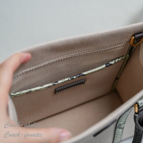 NWT Tory Burch Blake Canvas Embossed Small Tote Crossbody 163053 - Picture 6 of 7